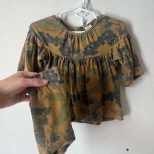 Kate Quinn Olive and Charcoal Floral Long Sleeve Set